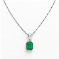 Collana in oro bianco con smeraldo da 0.63 ct e diamanti naturali – 2.00 g – Idee Preziose dal 1987 - IP.CK18B/6S
